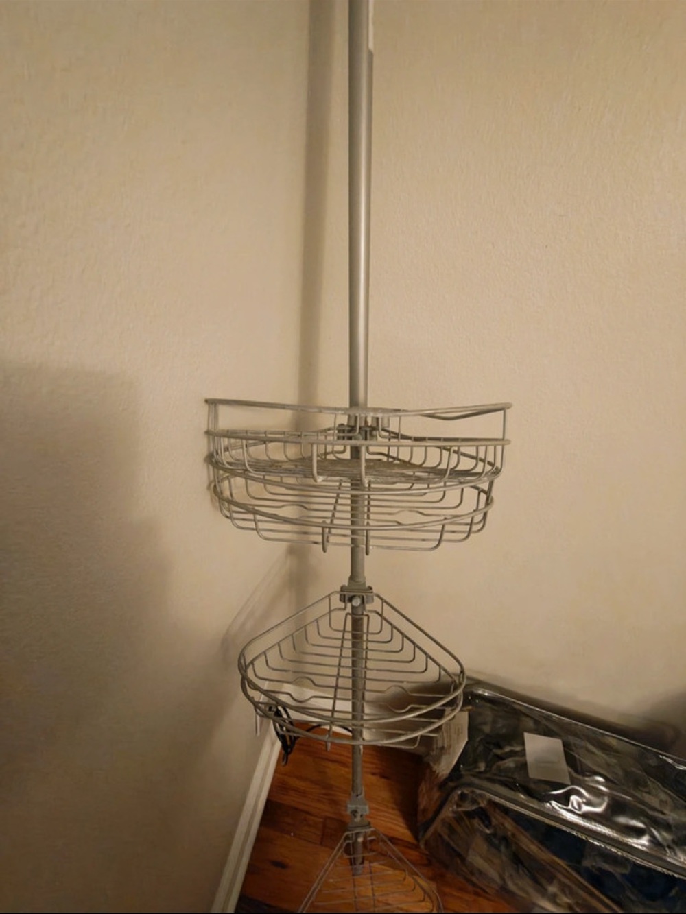Silver Corner Shower Caddy Pole Organizer - 4-Tier